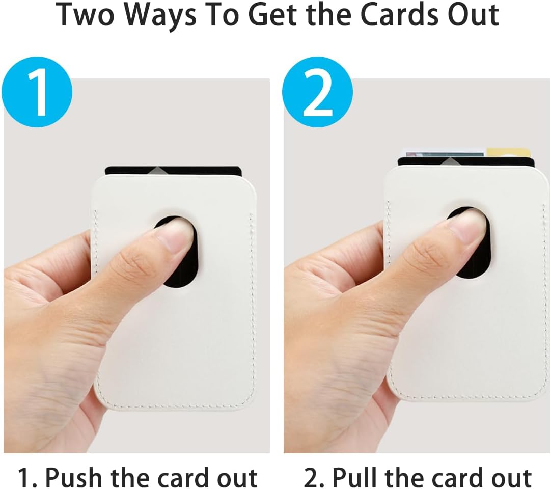 for Magsafe Wallet, Magnetic Wallet Card Holder for iPhone 17/16/16e/15/14/13/12 Pro/Max/Plus/Mini Case, Strong Magnet Phone Pocket Cute Design Credit Card Fit 3 Cards (Purple Blue Marble) - Image 6