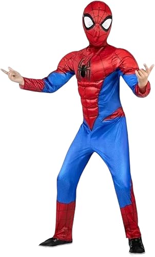 Jazwares SPIDER-MAN - Disfraz unisex de Marvel para niños, disfraz de Halloween con overol acolchado y máscara de tela