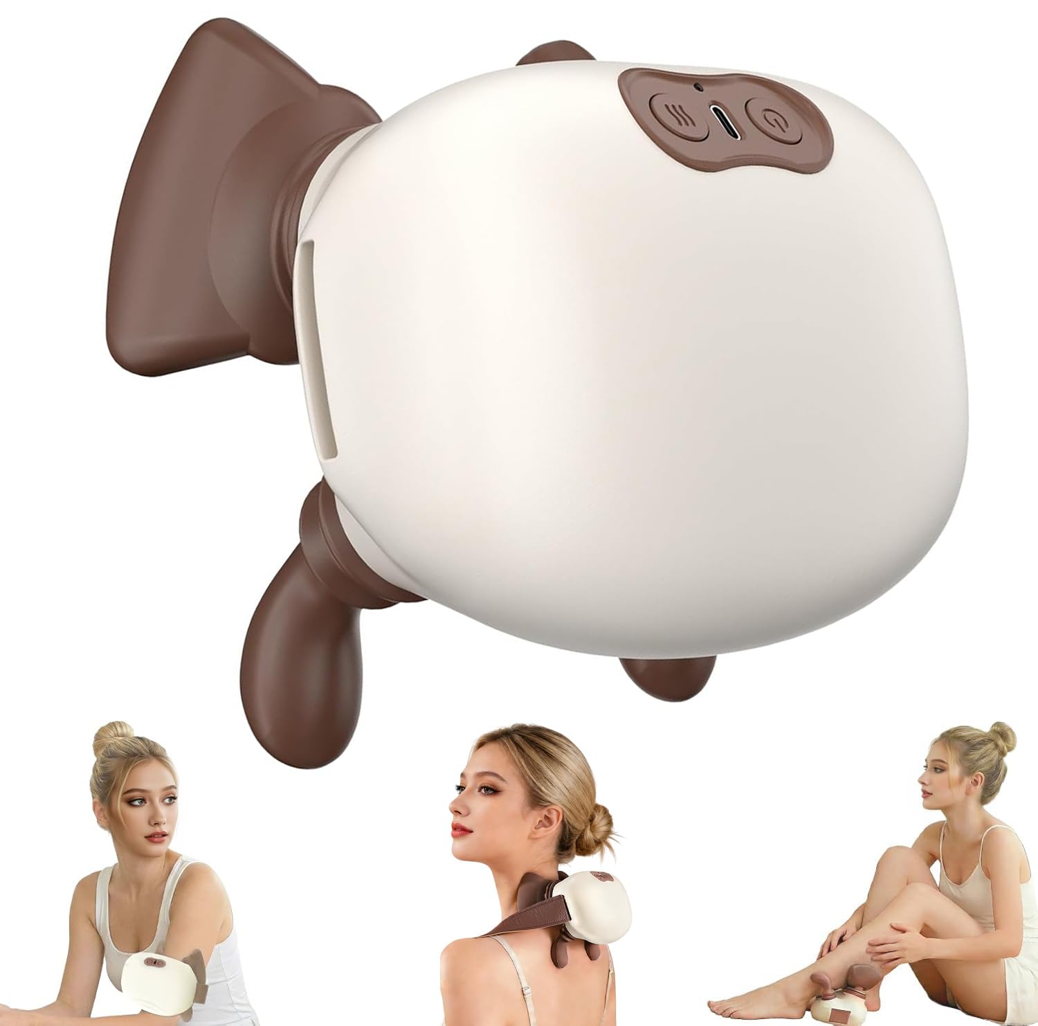 LEERCON Masajeador de cuello y espalda con calor, amasamiento de dedos biónico 3D, almohada de masaje Shiatsu de tejido profundo, portátil para aliviar el dolor, regalo ideal para hombres y mujeres