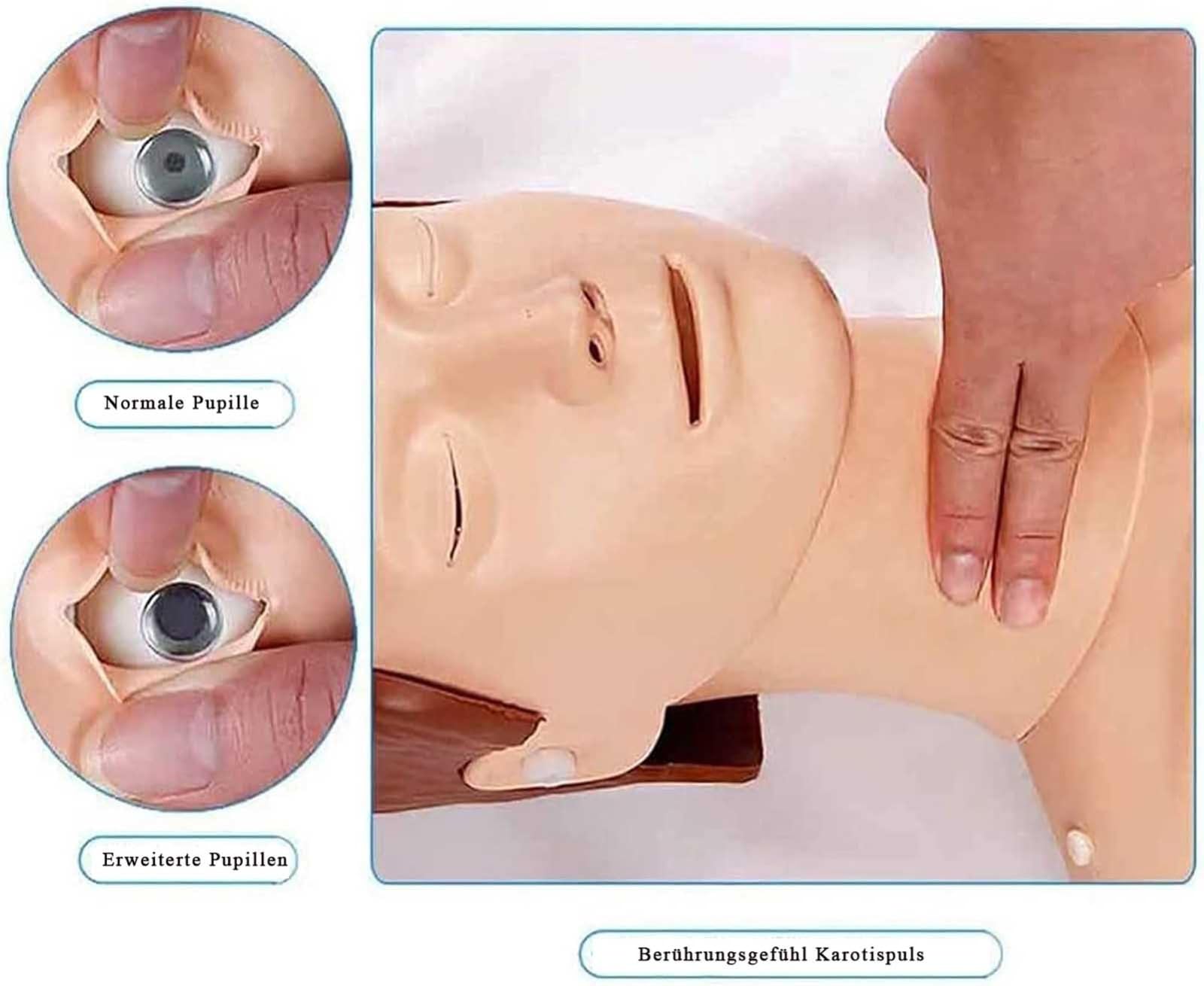 ELZEM Reanimationspuppe Erste Hilfe CPR Übungspuppe Trainingspuppe Kardiopulmonaler Wiederbelebungssimulator Für Medizinische Pädagogische Trainingshilfe