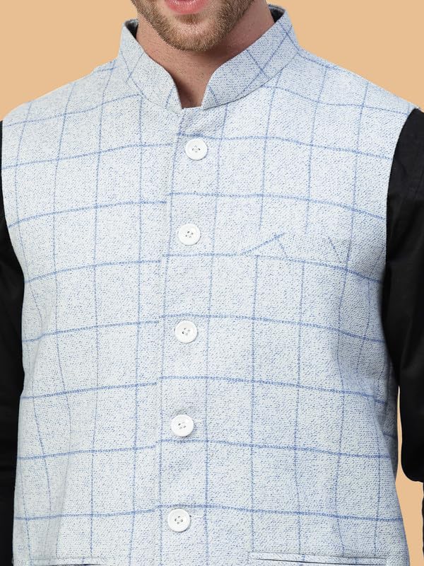 Image of VASTRAA FUSION Men's Traditional Woolen Nehru Jacket Modi Waistcoat