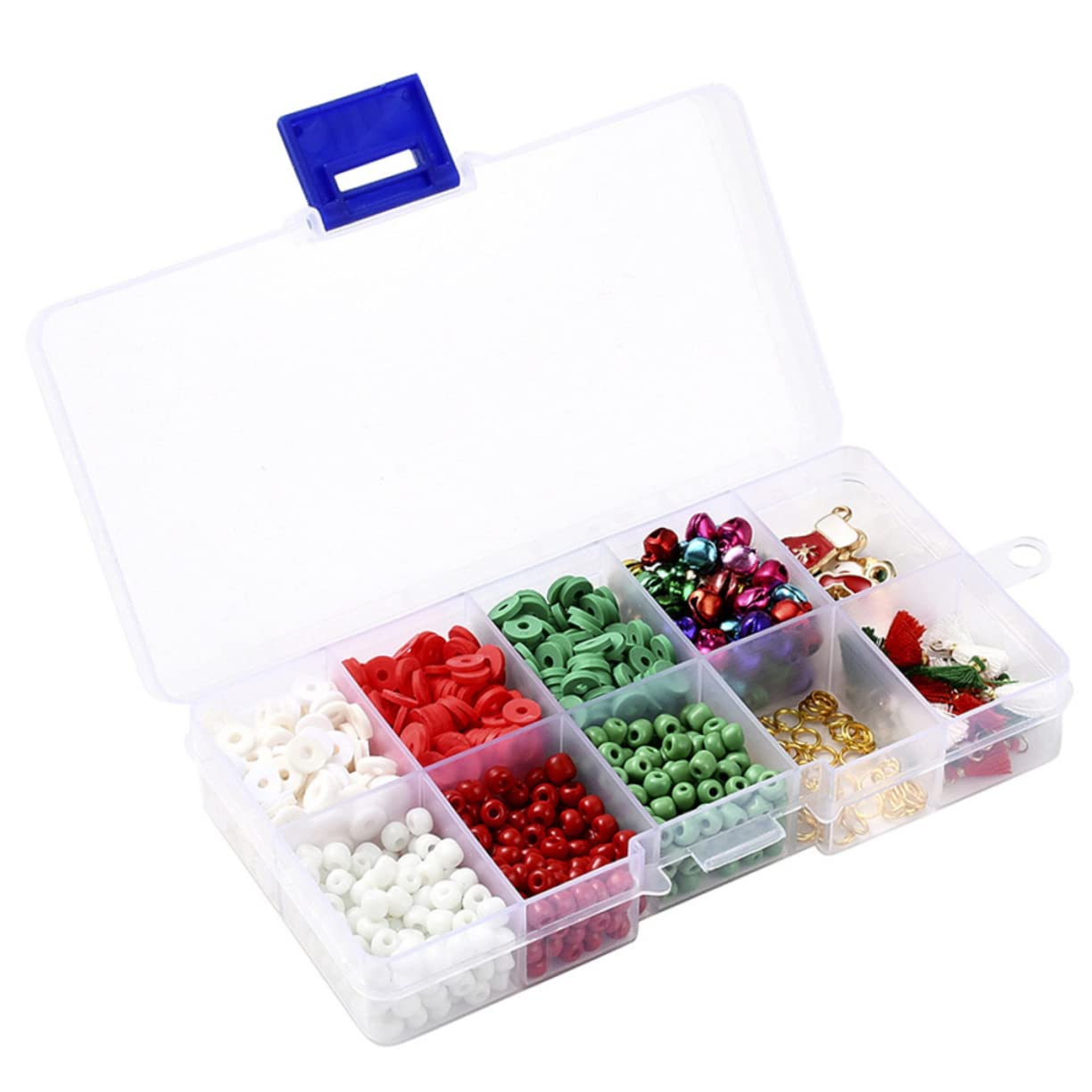 Housoutil 5 Ensembles Kit Perles DIY pour Bijoux de Noël avec Boîte de Rangement Perles Multiformes pour Colliers Bracelets et Boucles Doreilles Accessoires Créatifs et Élégants pour