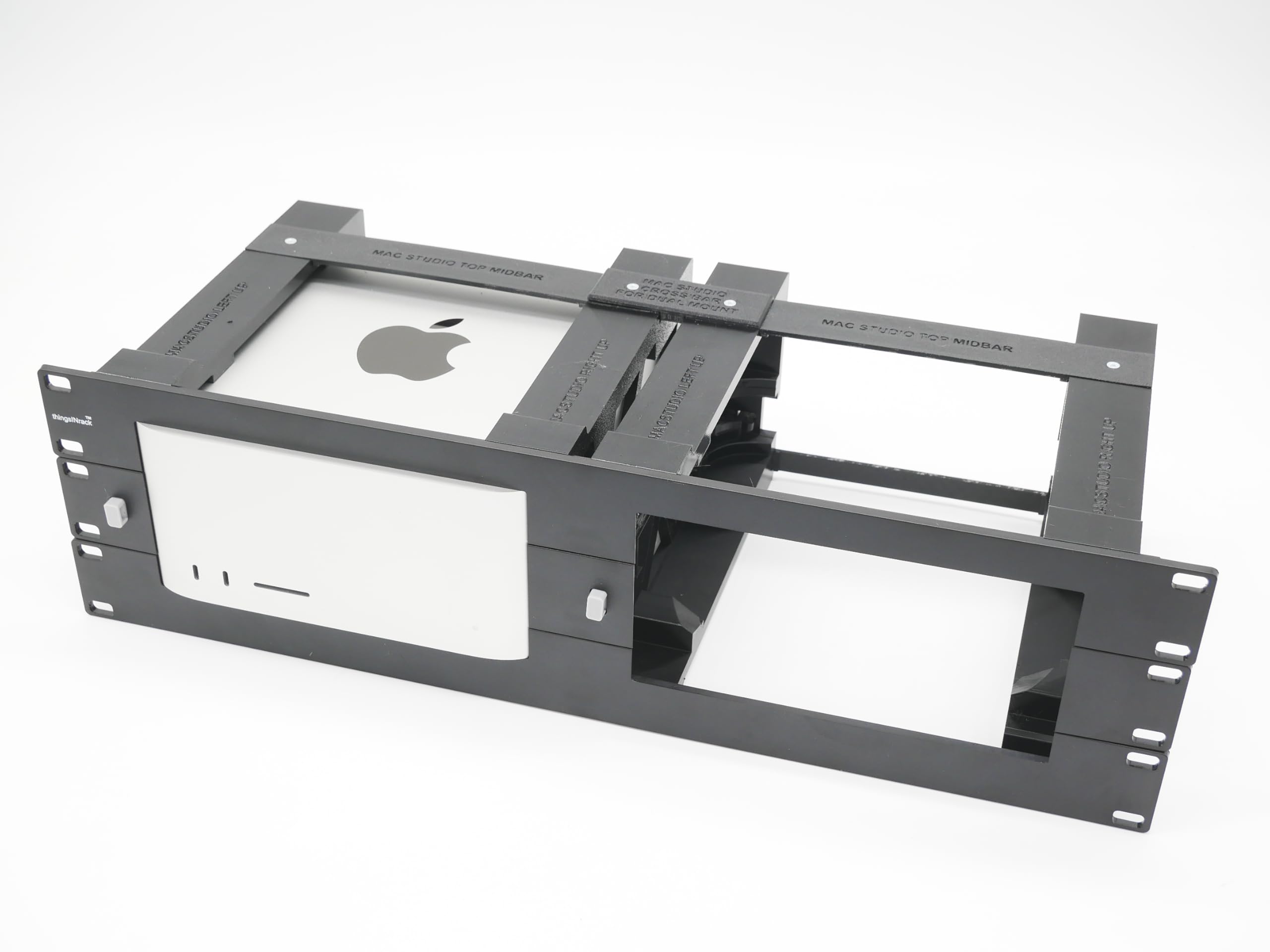 Rack Mount for 2 Mac Studio - Remote on/Off Button. New Improved Version 2