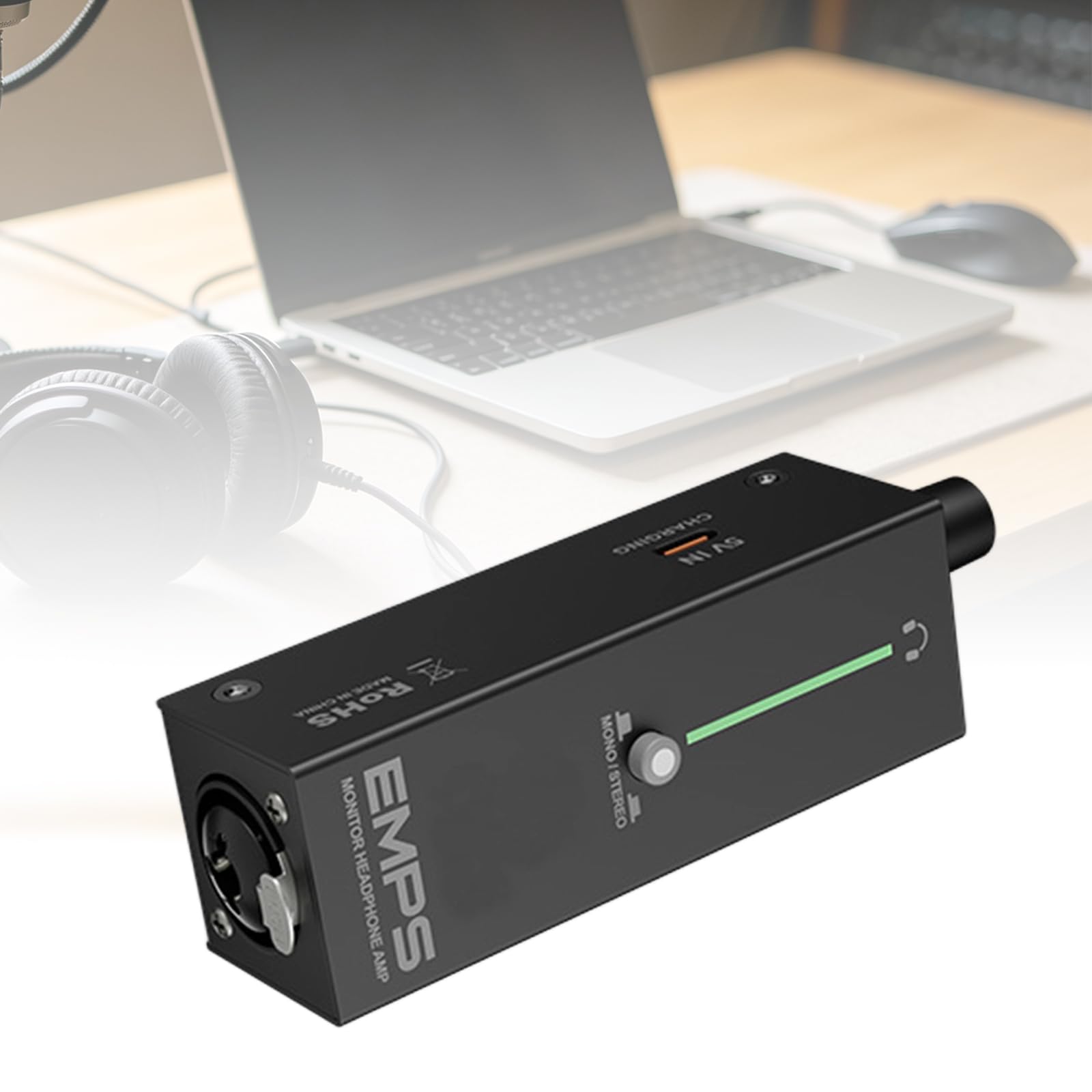 Amplificador de auriculares compacto con batería de 18 a 20 horas