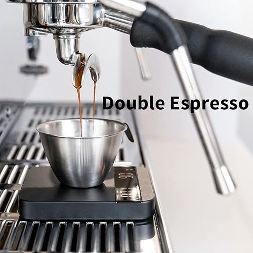 Miniatura 5 de Vasos de chupito de café expreso de 2 onzas, taza medidora de café espresso con asa e Insdie Mark de acero inoxidable para barista, cafetería,