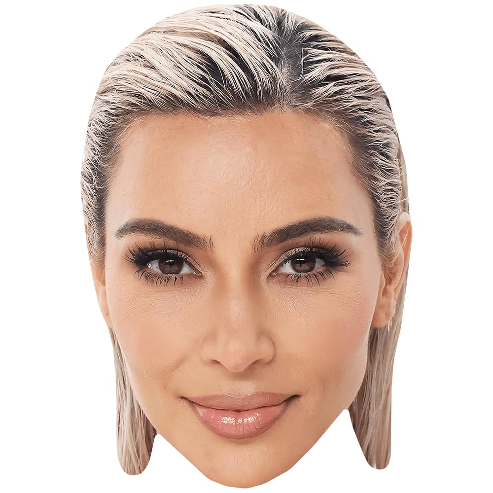 Kim Kardashian (Blonde) Celebrity Mask, Flat Card Face, Fancy Dress Mask