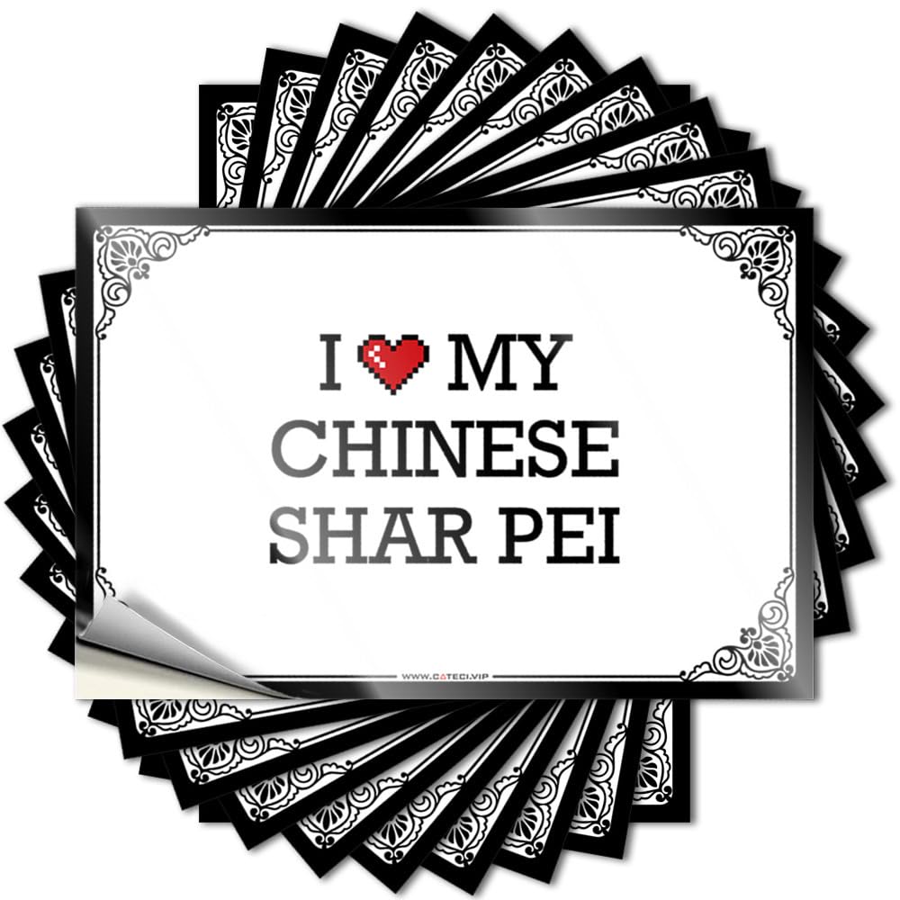 Bumper Winter Lake House Decor Window I Love My Chinese Shar Pei - No Residue Decals for Boys(12X18CM)
