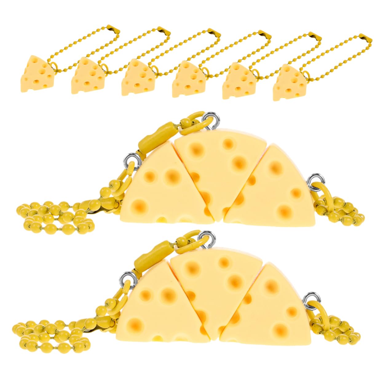 VOSAREA 12pcs Cheese Cheese Pendant Cute Girly Keychains Food Charms for Jewelry Making Cheese Decorations Cheese Keychain Yellow Plastic