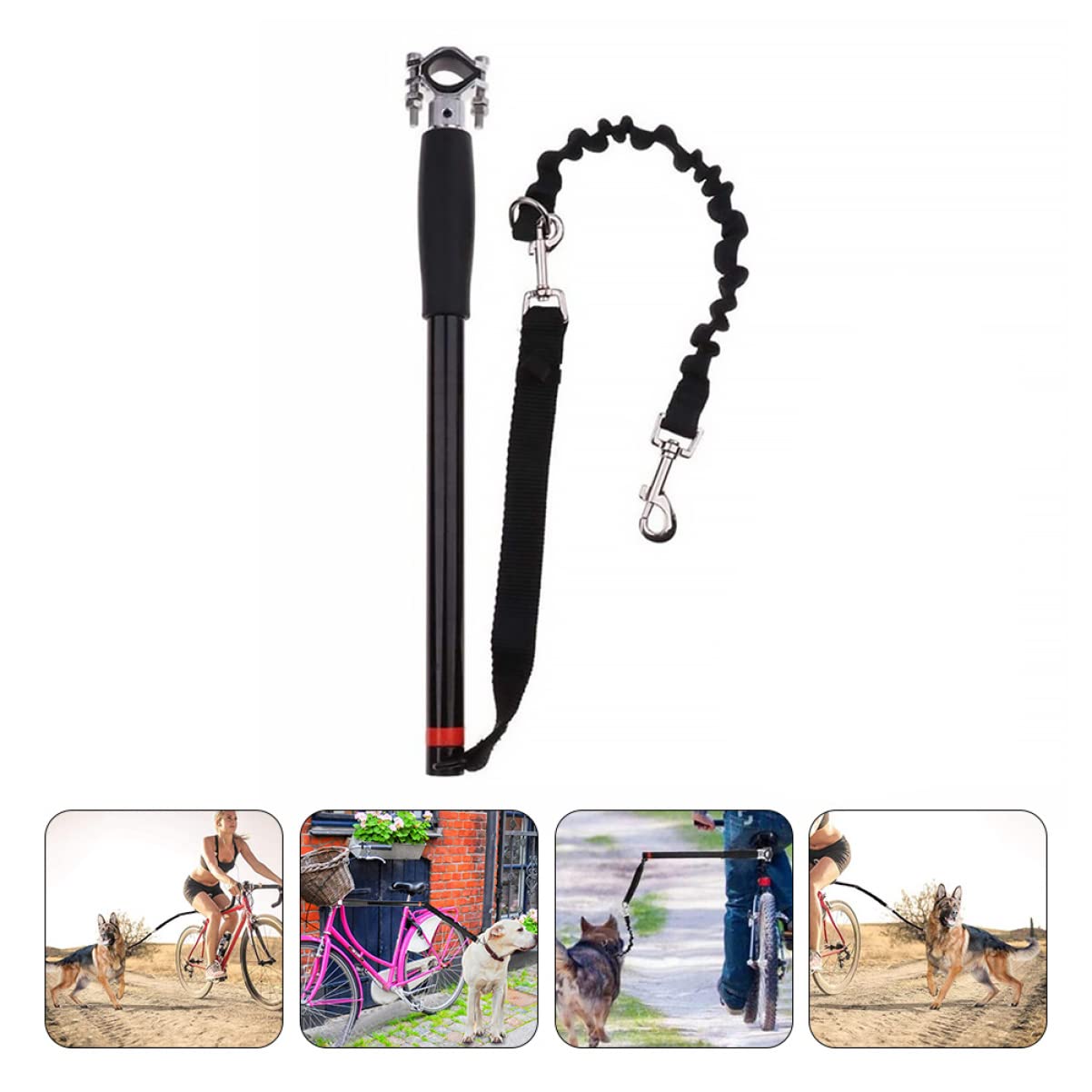 Laisse de Traction pour Chien Ajustable Corde Détachable en Acier et Nylon pour Promenade ou Vélo