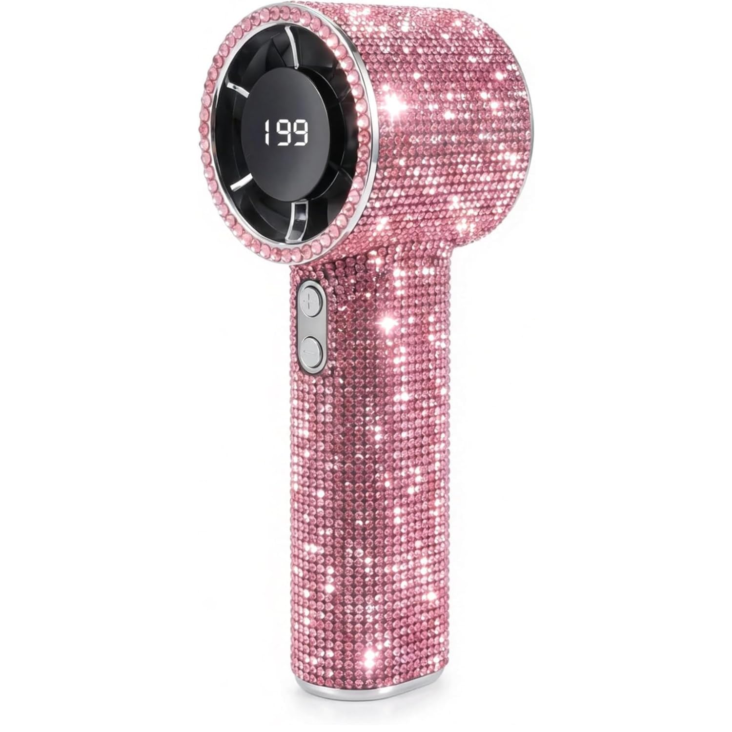 Portable Handheld Turbo Fan, Fashion Full Diamond 1800mAh USB Rechargeable Mini Pocket Fan, Personal Battery Operated Fan for Travel, Outdoor, Beach, Vacation