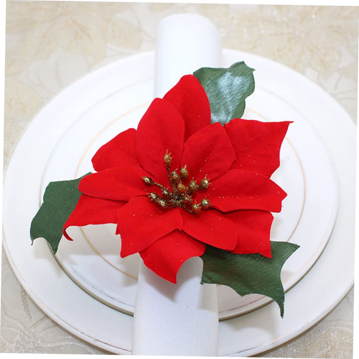 TOPBATHY 16 STK Serviettenringe Dekorationen Für Tischservietten Urlaub Serviettenringe Dekoration Für Tisch Weihnachtsserviettenschnalle Weihnachten Metall Rot