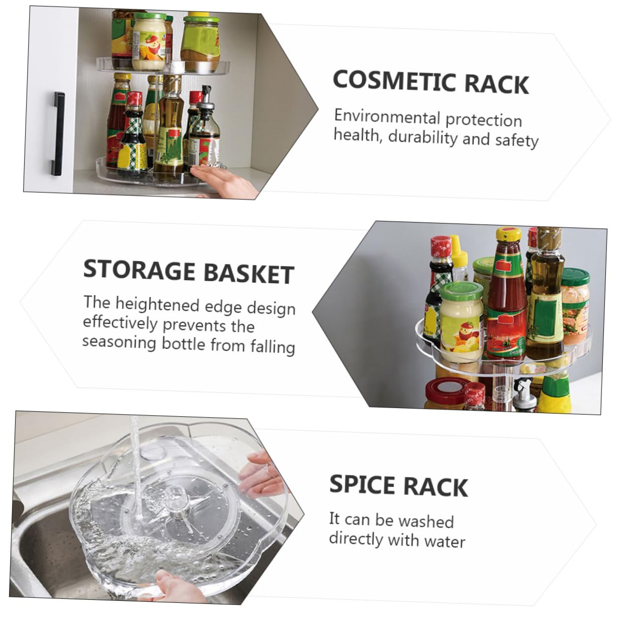 LIFKOME Portaspezie Girevole A Doppio Per Cucina Porta Condimenti Resistenti E Durevoli