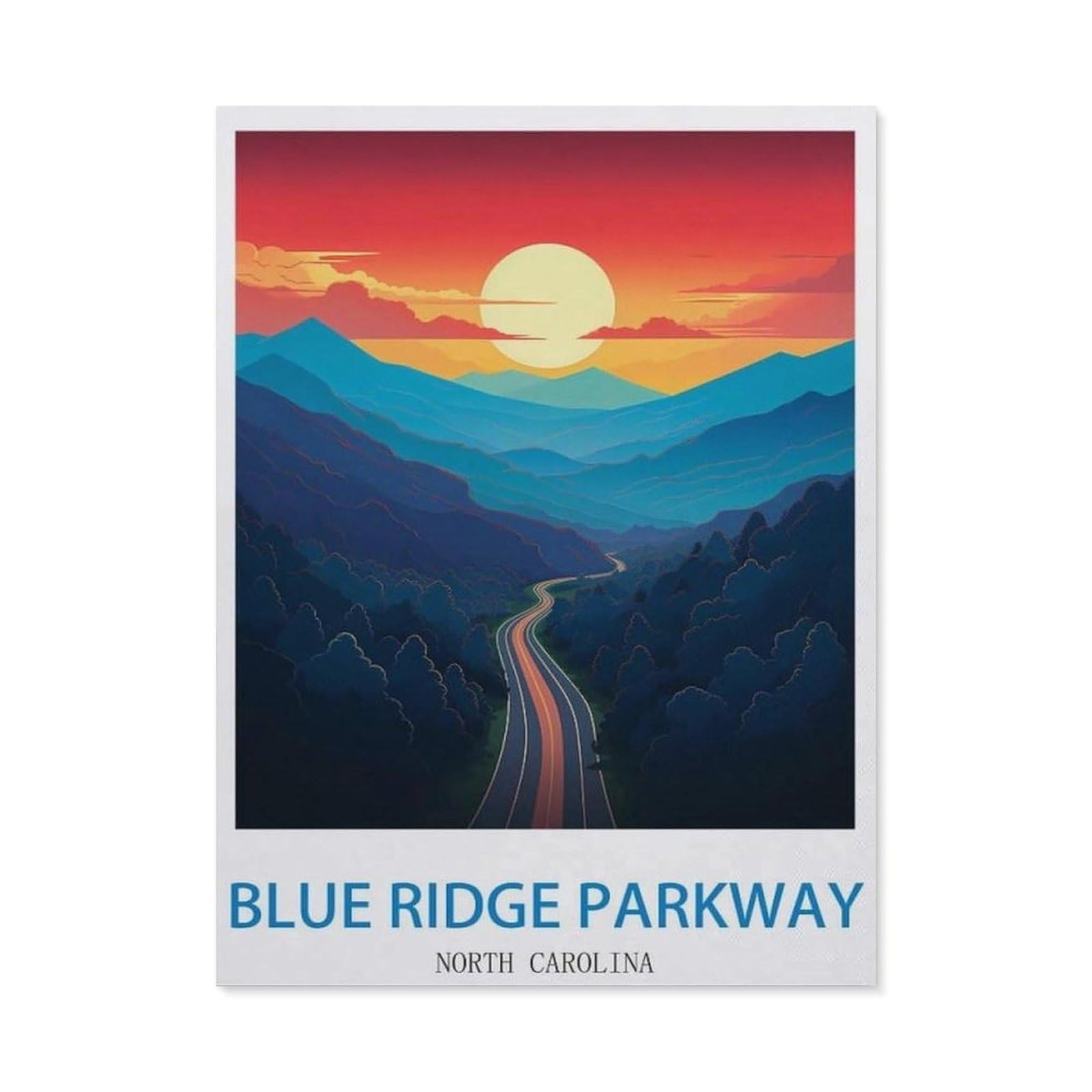 Metal Sign Tin Sign，Blue Ridge Parkway North Carolina(15x30cm）