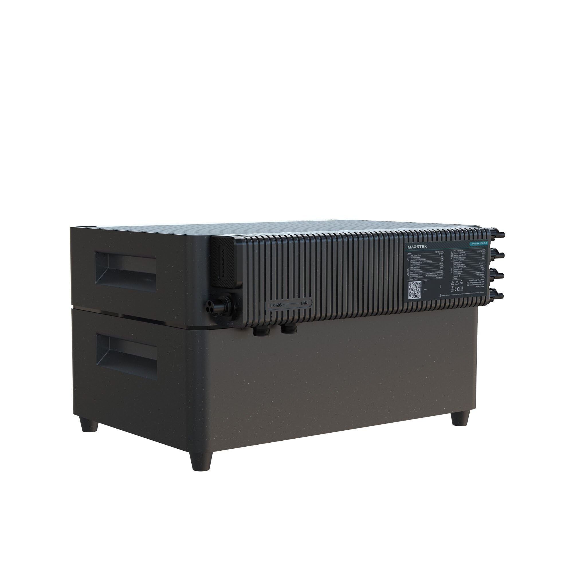 Marstek Venus D + 1 Erweiterungsakku (2,56 kWh) All-in-One Balkonkraftwerk mit Speicher, 4 MPPT für 4 kW Solareingang, 2,2 kW bidirektionale Leistung, EPS <15 ms, 6000+ Zyklen, IP65