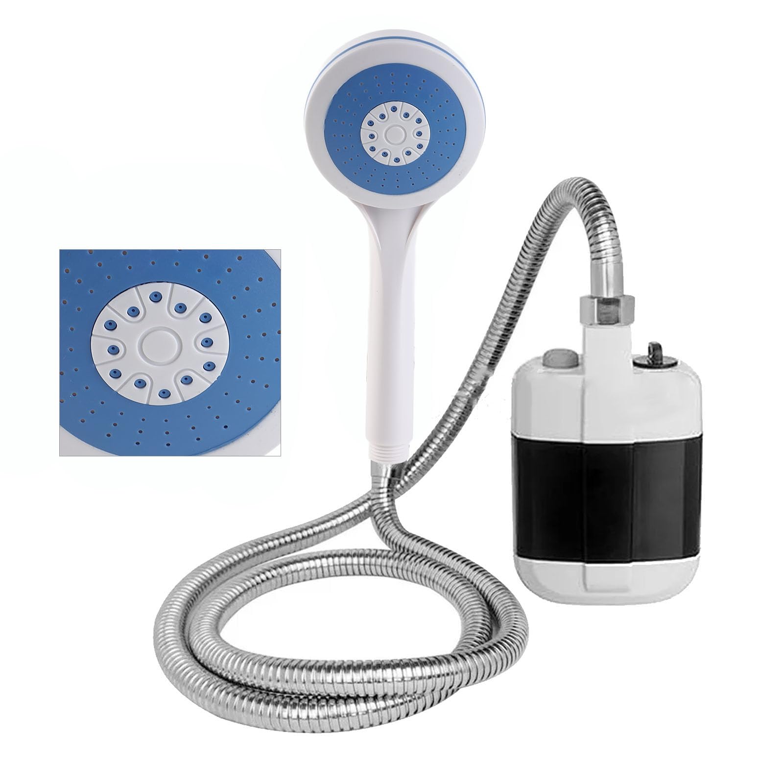 Doccia Portatile con Batteria da 2200 mAh, Pompa per Doccia da