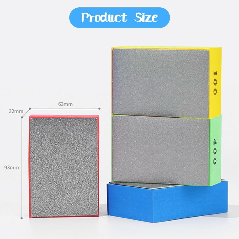 Lot De 4 Blocs De Ponçage Diamant à La Main Pour Céramique