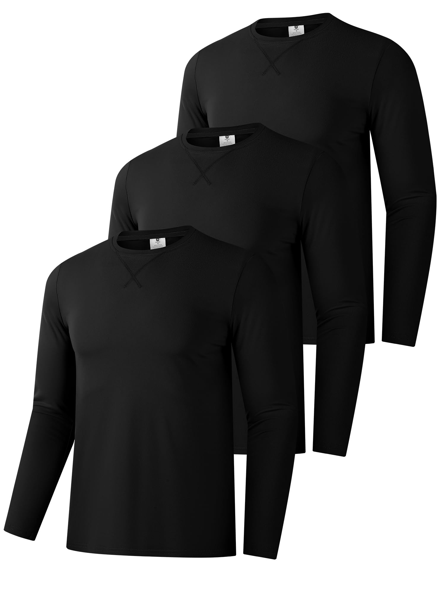 Holure Herren 1er-/3er-/5er-Packung Baumwollhemden für Männer, langärmelige Rundhals-Casual-T-Shirts, Klassische Regular-Fit-Hemden, Basics für den Winter