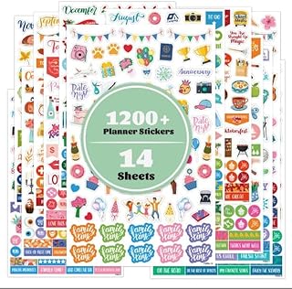 Planner Stickers - 12 Monthly Celebrations Planner Stickers, Daily Planners Accessories for Calendar Decorating, Journals - Holiday, Seasonal, Festival Events (14 Sheets, 1,200+ Stickers per Pack)