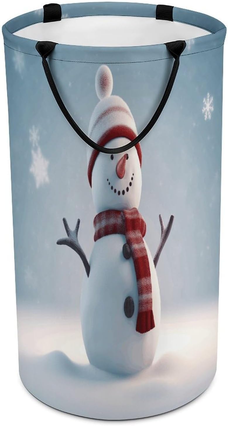 Christmas Happy Snowman Laundry Basket Laundry Hamper