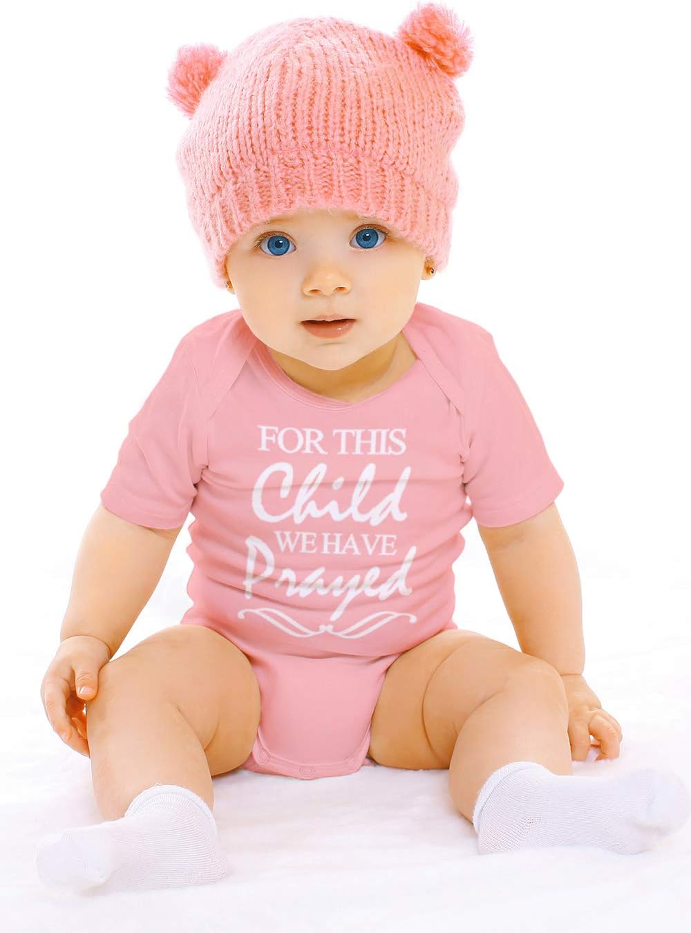 Baptism & Christening Baby Bodysuit – “For This Child We Have Prayed” Religious Infant Outfit