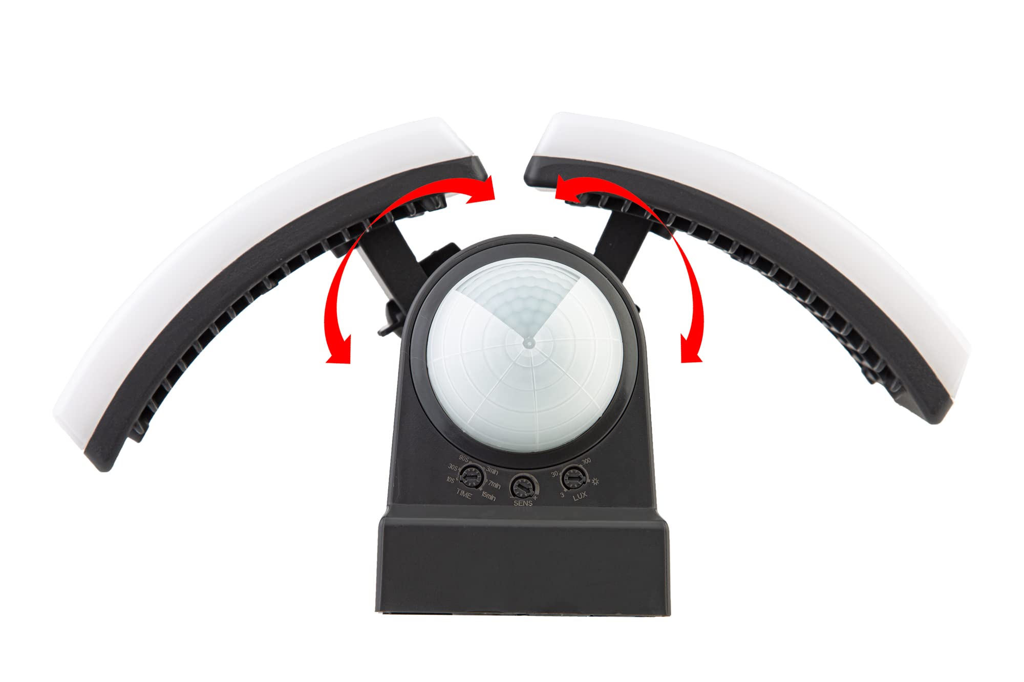 HUBER Foco LED con sensor de movimiento 360° 2 x 20 W, 3800 lm - 3 sensores, lentes matriciales y limitador de rango, montaje en pared y esquina, IP65, antracita