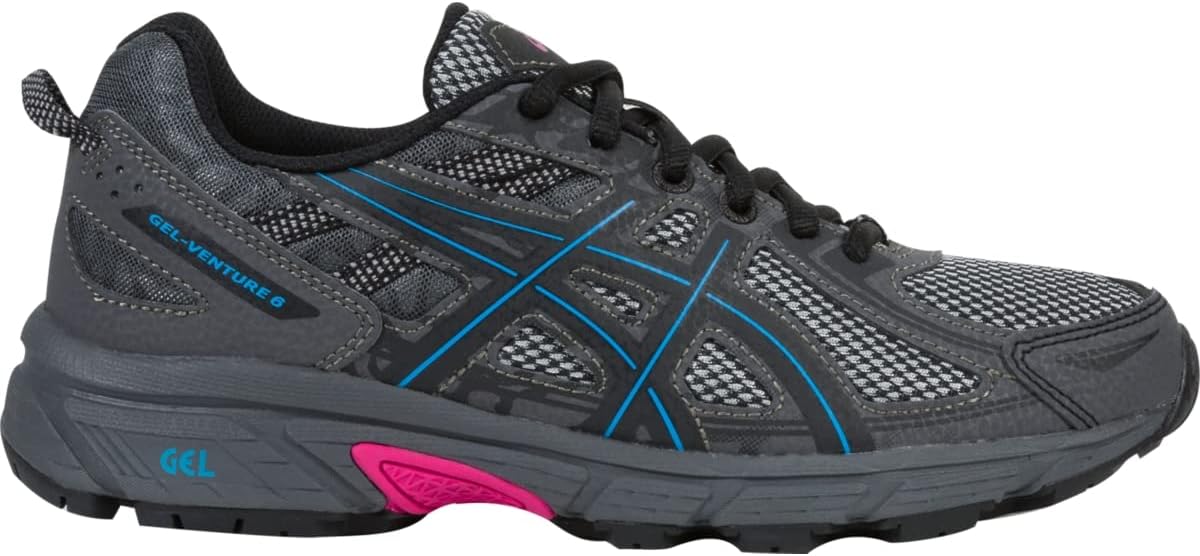 ASICS Women's Gel-Venture 6 Running-Shoes 5.5 Black/Island Blue/Pink Glow