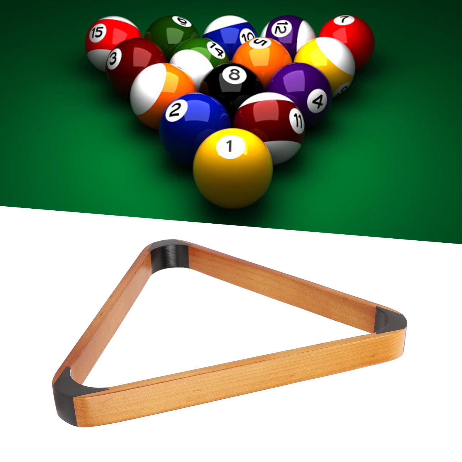 equlup Billiard Ball Triangle Rack, Pine British Fancy 9-Ball Pool Ball Rack Standard Table Pool Balls Racks Wooden Snooker Racks Accessories