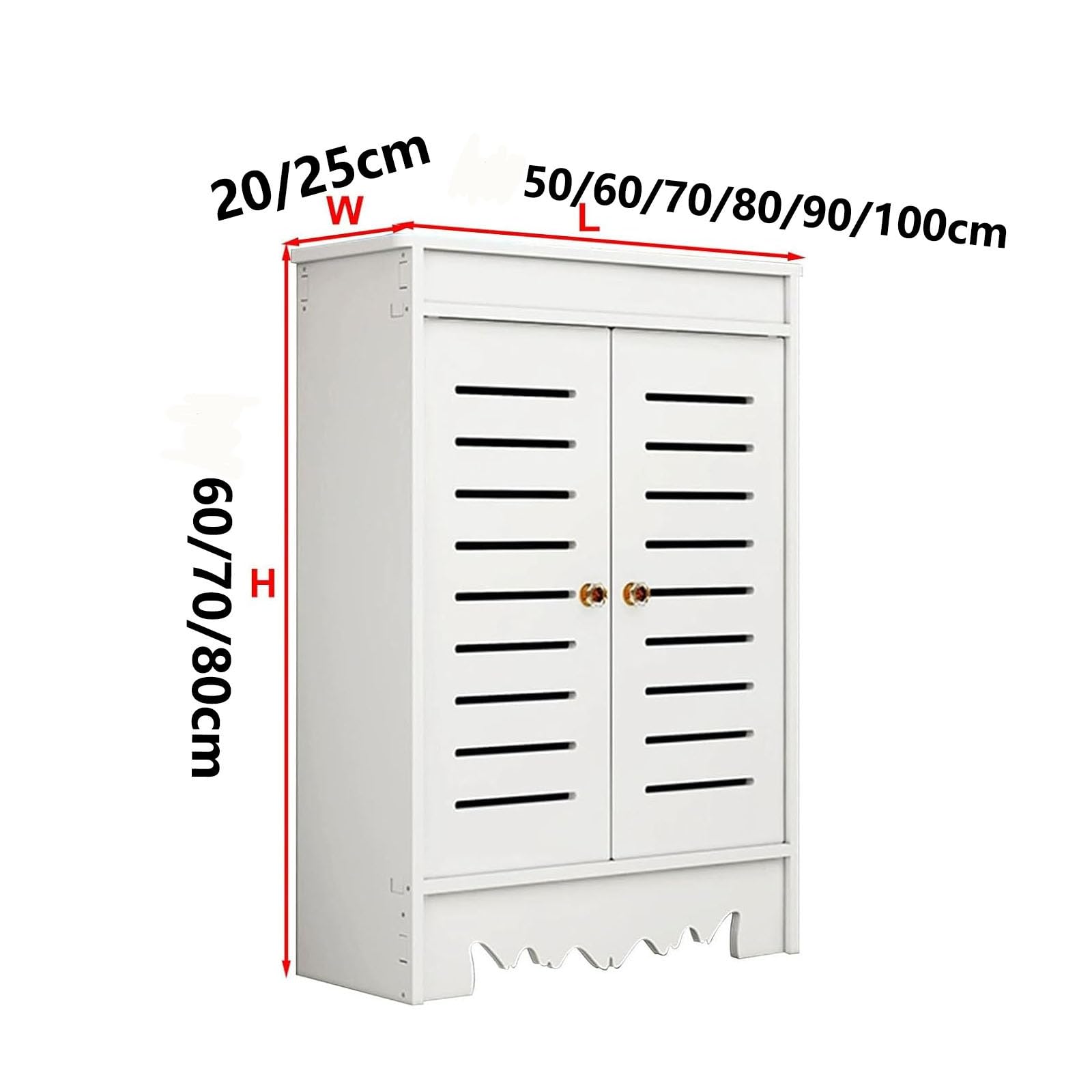 Biała osłona grzejnika z PCW z 2 drzwiami i górną półką, 4-stronna osłona grzejnika do domu, biura, salonu i sypialni, 70 x 80 x 25 cm - stylowy i funkcjonalny design