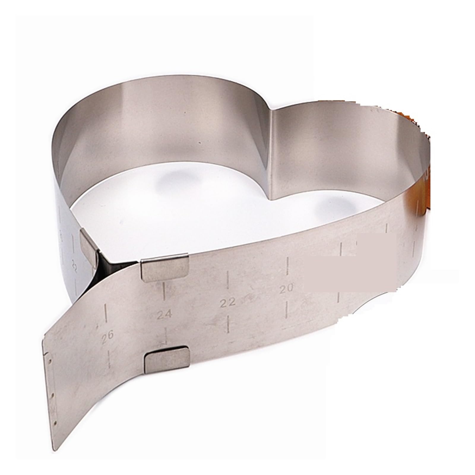 4-12 Zoll Verstellbarer Durchmesser 12-26 cm Herzform Mousse Tortenring aus Edelstahl Formgebäck Backzubehör für Kuchen