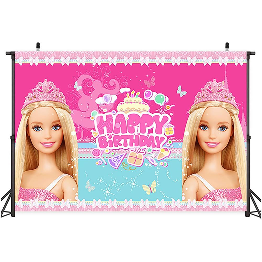 Sfondo Per Festa Barbie – Backdropp Per Compleanno Principessa, 150x100 Cm In Vinile Per Foto E Decorazioni