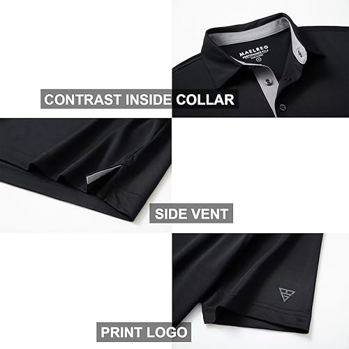 Miniatura 4 de Camisa de golf para hombre, manga corta y larga, absorbe la humedad, ajuste seco, rendimiento sólido, casual, piqué, polo de golf para hombres