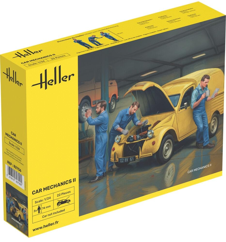 Eerel HE82756 1/24 Auto Mechanic 2 Figure Set of 3 Plastic Model