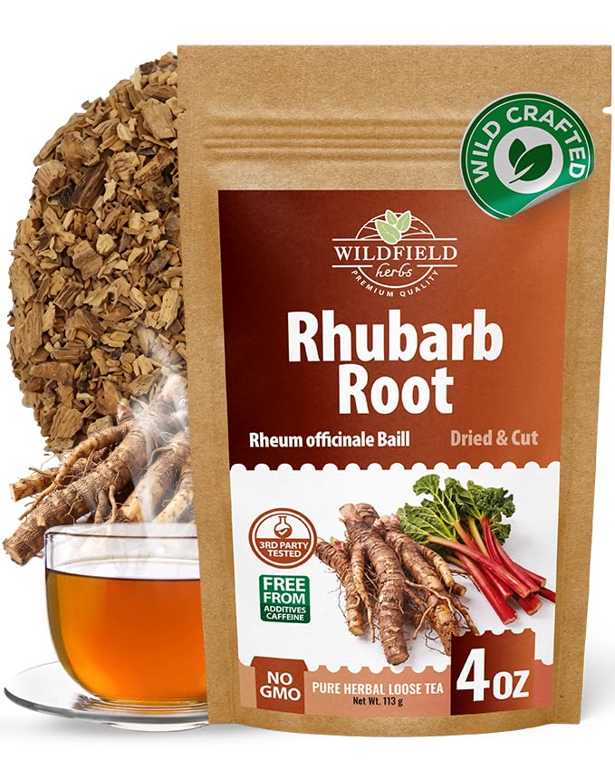 Image of 4 oz. Rhubarb Root Herbal Tea (Rheum Palmatum) - 113g Dried Rhubarb Root Herb Tea Raiz De Ruibarbo