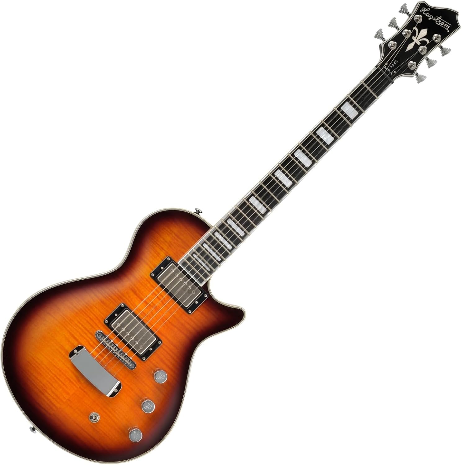 Hagstrom 6 String Solid-Body Electric Guitar, Right, Golden Eagle Burst (ULMAX-GEB)