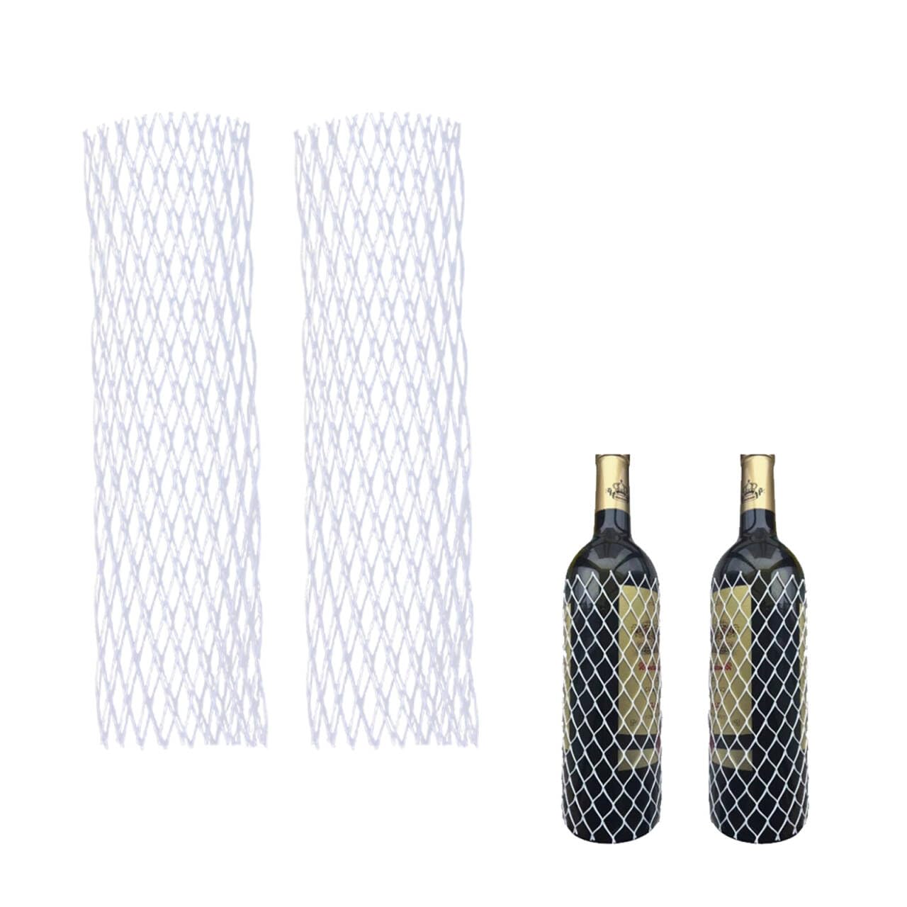 – 30 Pcs Mesh Glass Bottle Protective Sleeves, Reusable Bottle Protectors for Travel, Wine Packaging for Airplane Travel Transport Safety Shipping Plastic Mesh