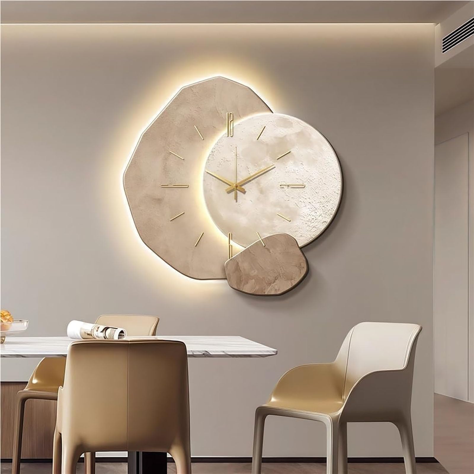 Orologio creativo da appendere con luce a LED, orologio da parete luminoso, orologio decorativo semplice per casa, ristorante, hotel, 60 x 60 cm