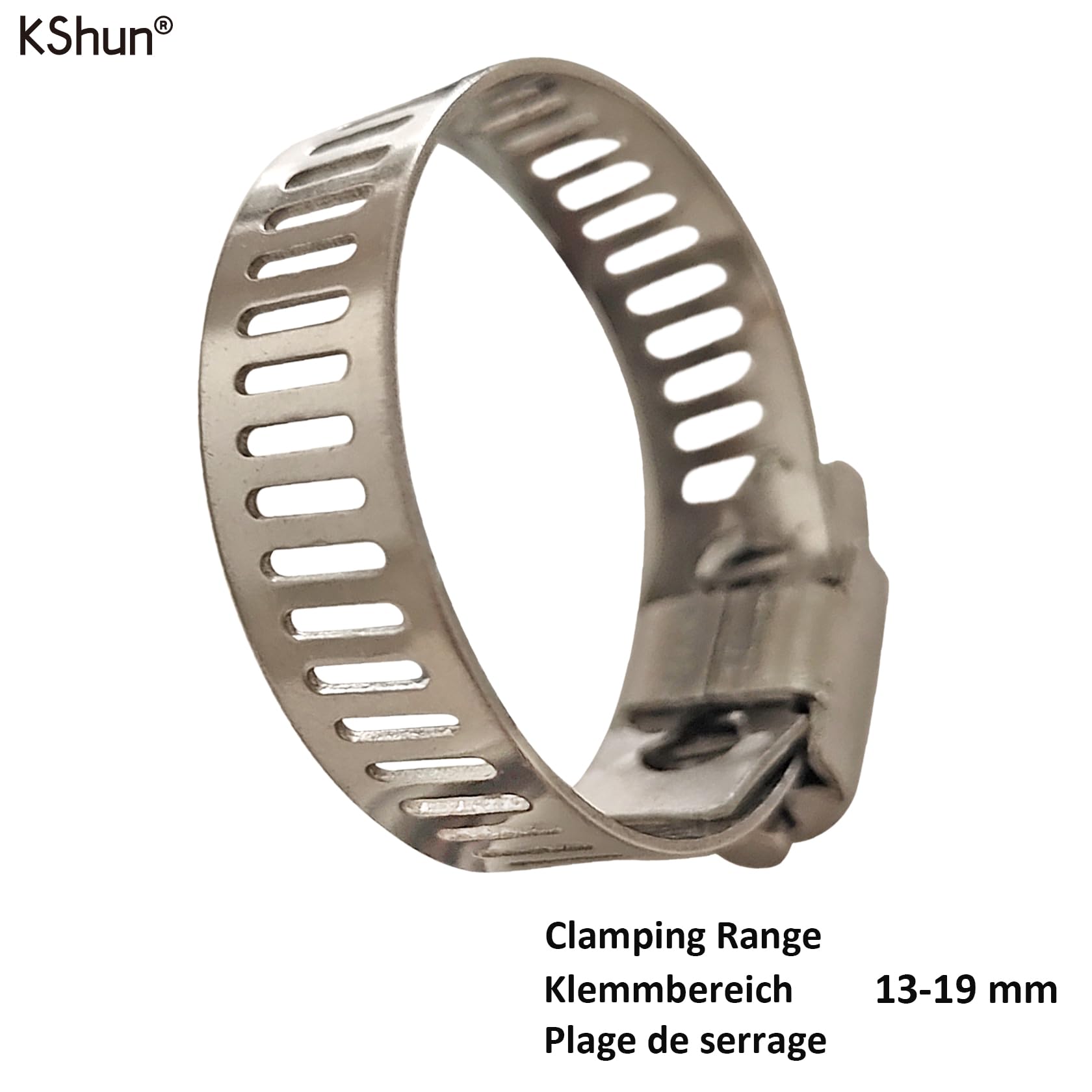 20 Stk Schlauchschelle Edelstahl 304 Clip für Soft Pipe Spannbereich 13-19mm, Bandbreite 8 mm, Robust und rostbeständig Rohrschellen