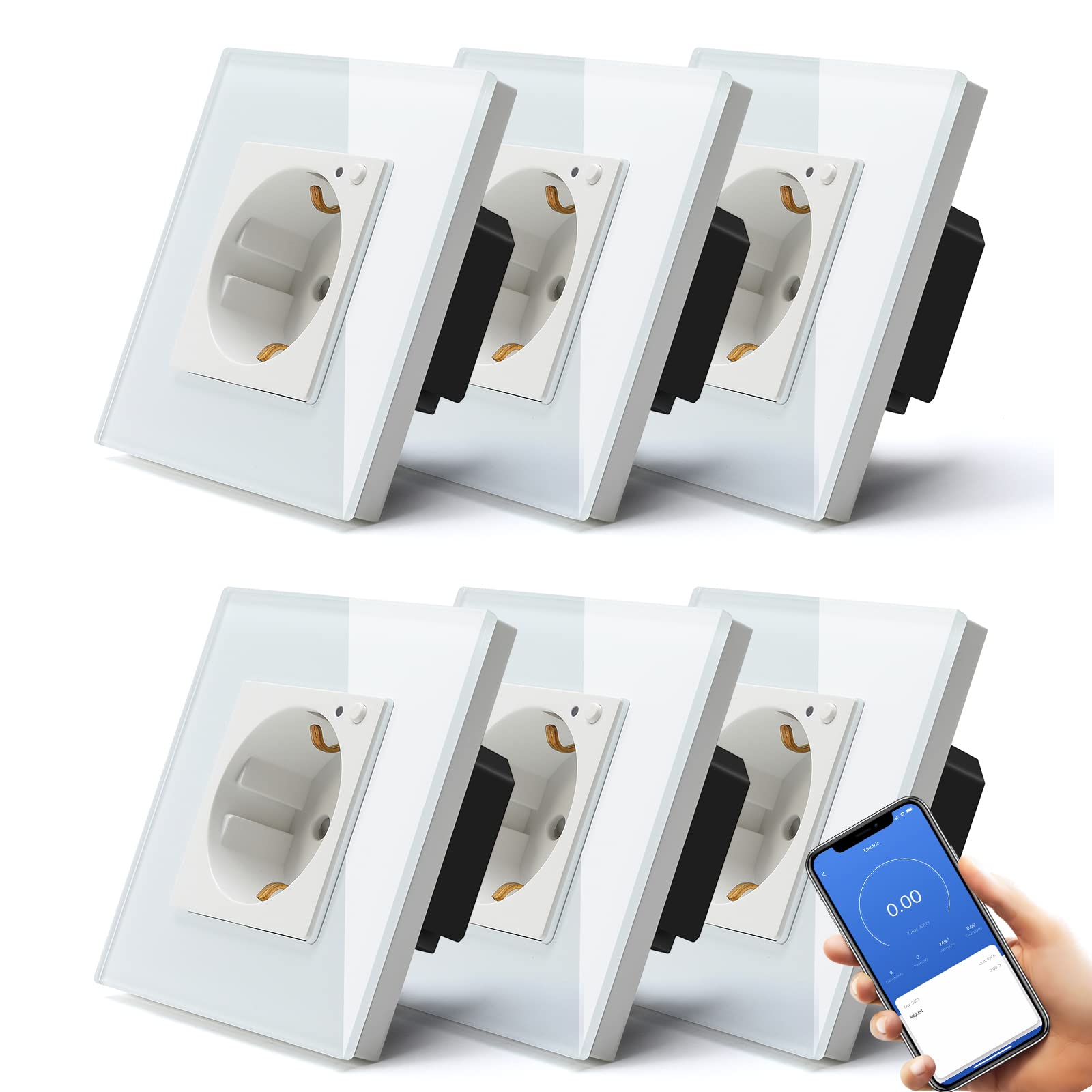 BSEED Enchufe Inteligente con 20W USB y Tipo C,Mate Enchufe Pared Wifi con Medidor Consumo,Control Remoto por APP & Voz,Requiere Cable Neutro,1 Enchufe,Blanco 86mm — view 89