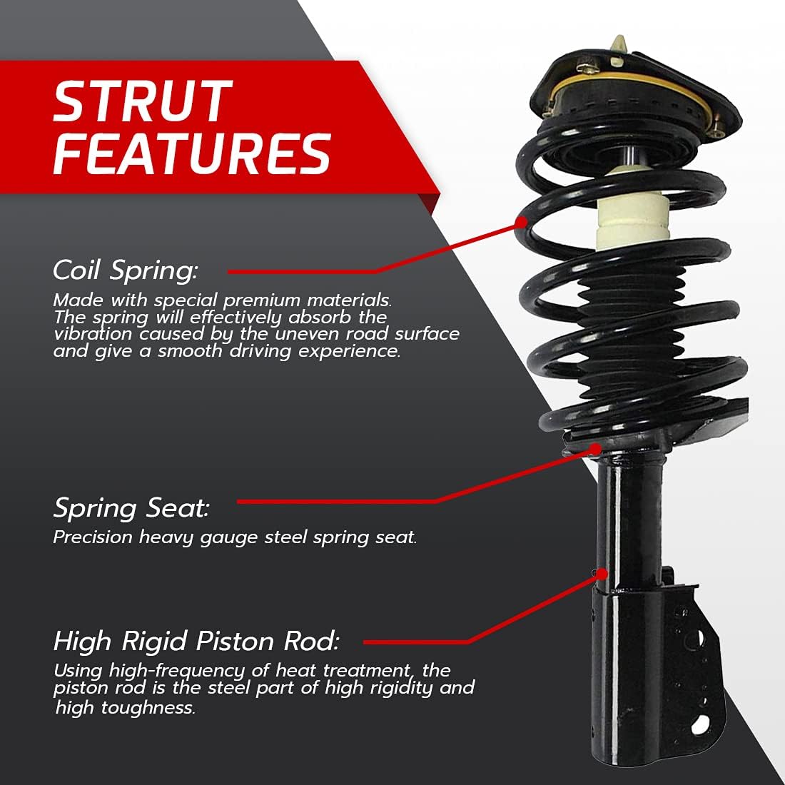 Pair Front Strut and Coil Spring Assembly for 2000-2011 Buick LeSabre Lucerne, Cadillac DeVille DTS, Pontiac Bonneville & Olds Aurora