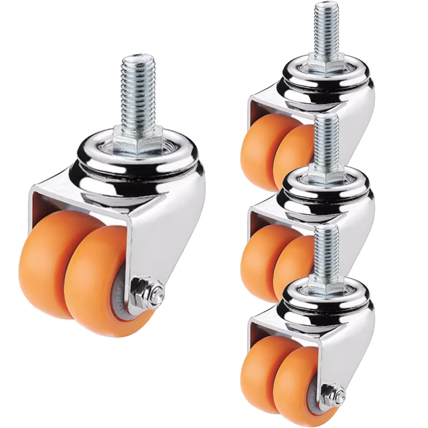 Roulettes pivotantes M12 en caoutchouc 38 50 mm pour table basse x4
