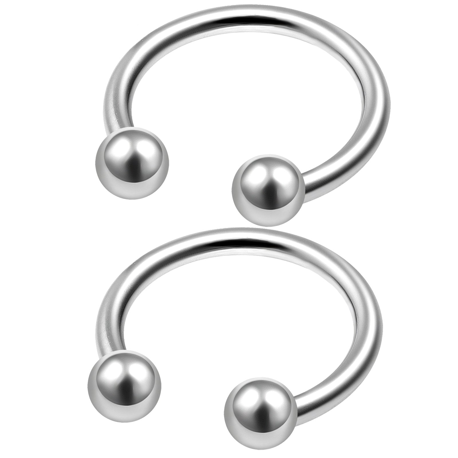 MATIGA2Pcs Surgical Steel 16 gauge horseshoe earrings Piercing Jewelry Tragus Helix Nose Septum Cartilage 3mm Ball More Choices