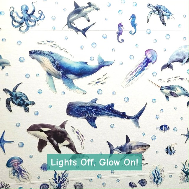 DECOWALL Vinilos Decorativos Animales Marinos que Brillan en la Oscuridad miniatura 7