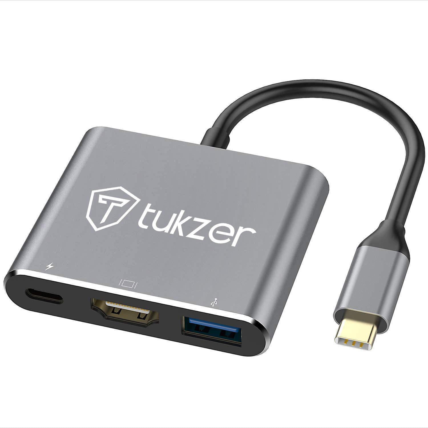 Tukzer USB C to HDMI Adapter (3 in 1) Type C Hub 3.1 to Multiport AV Adapter HDMI-4K-UHD/USB 3.0/ USB-C 100-W PD Charging Port (TZ-Q11 Space Grey) (B08QZCYQGY) Amazon Price History, Amazon Price Tracker