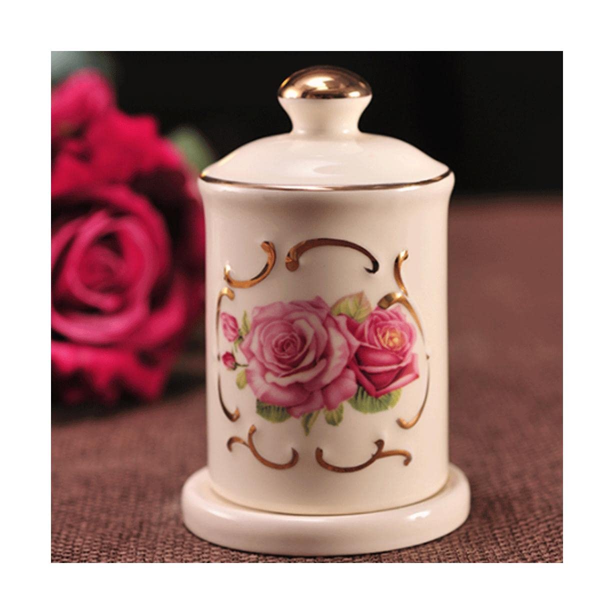 Wdwdw Style C Toothpicks Dispenser Toothpick Box Ceramic Holder With Lid Decorative Container Thickening Holder