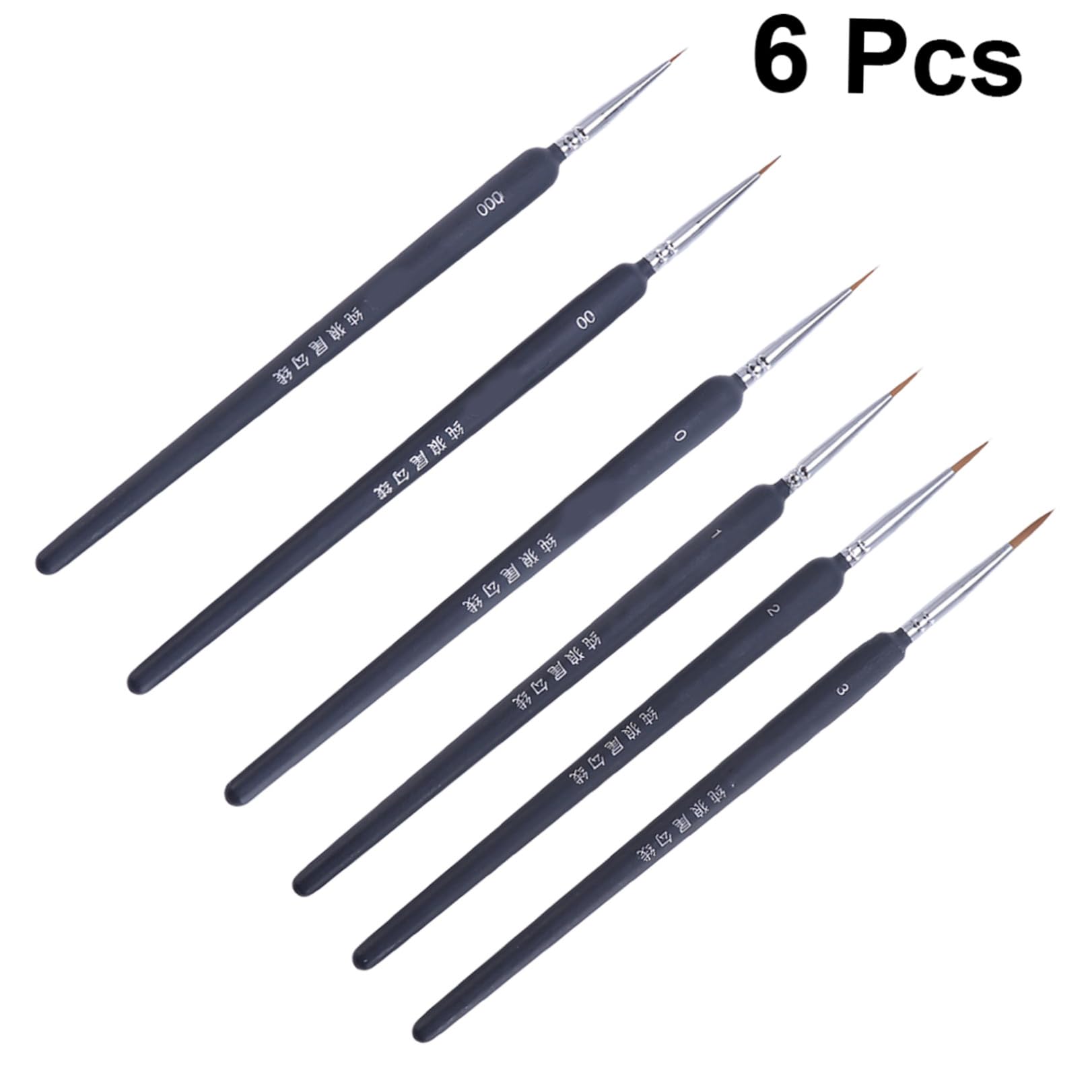 PLAFOPE Pinceles de Acuarela Pelo de Comadreja 6 Piezas para Artistas Portátiles Colores para Pintar Pintura al Óleo y Acrílica Detalle Fino Uso Escolar y Artístico Diario