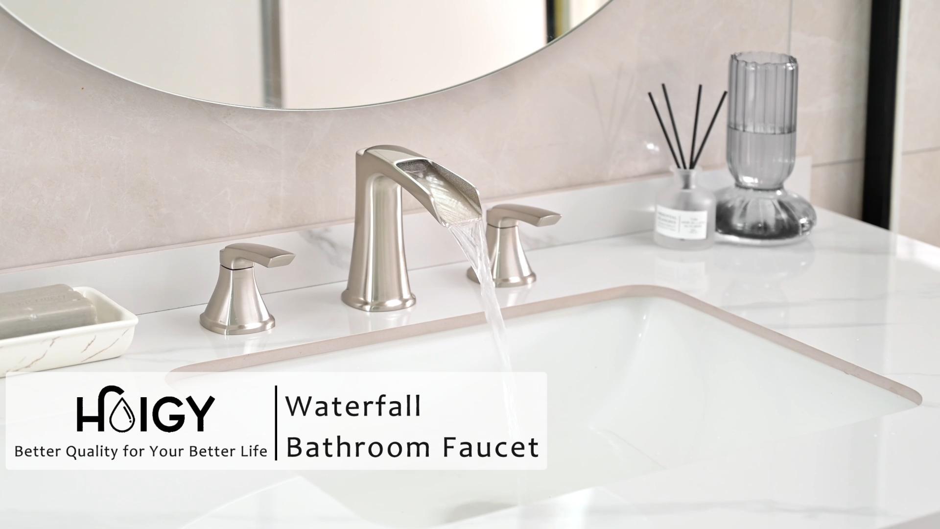 Grifo De Baño De Bronce Aceitado De 3 Agujeros Con Cascada Bronce Aceitado - Granja Frotado Con Aceite | Meses Sin Interés