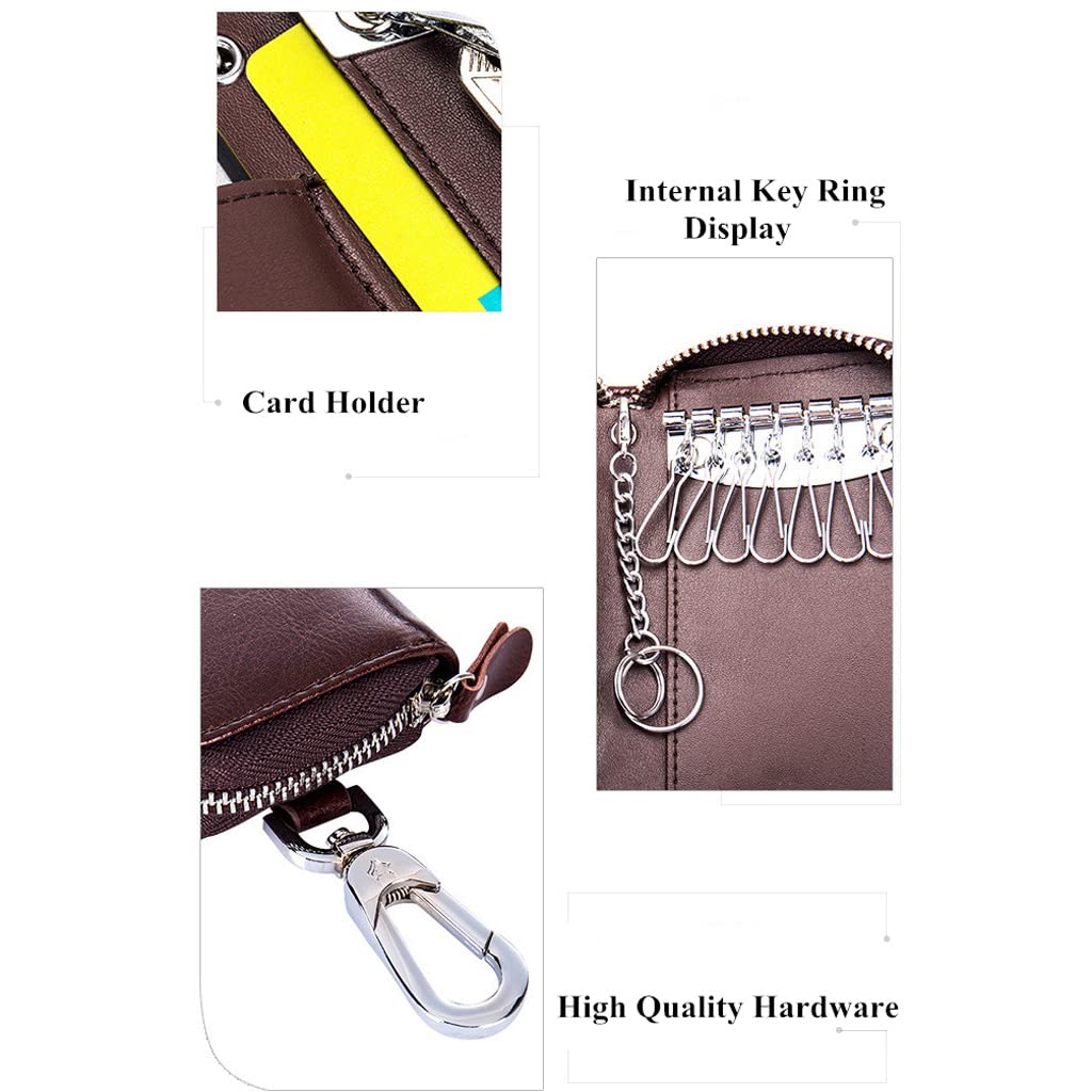 ArinkO Portachiavi Portamonete in Pelle alla Moda: Borsa Portachiavi compatta e Versatile con Portachiavi - Perfetta per un'organizzazione Elegante