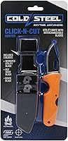 Vista 6 de COLD STEEL Click N Cut - Hunters Fixed Blade Knife Durable 420J2 Steel Compact Hunting & Hiking Multiple Replaceable Blades Sheath & 3 Blades