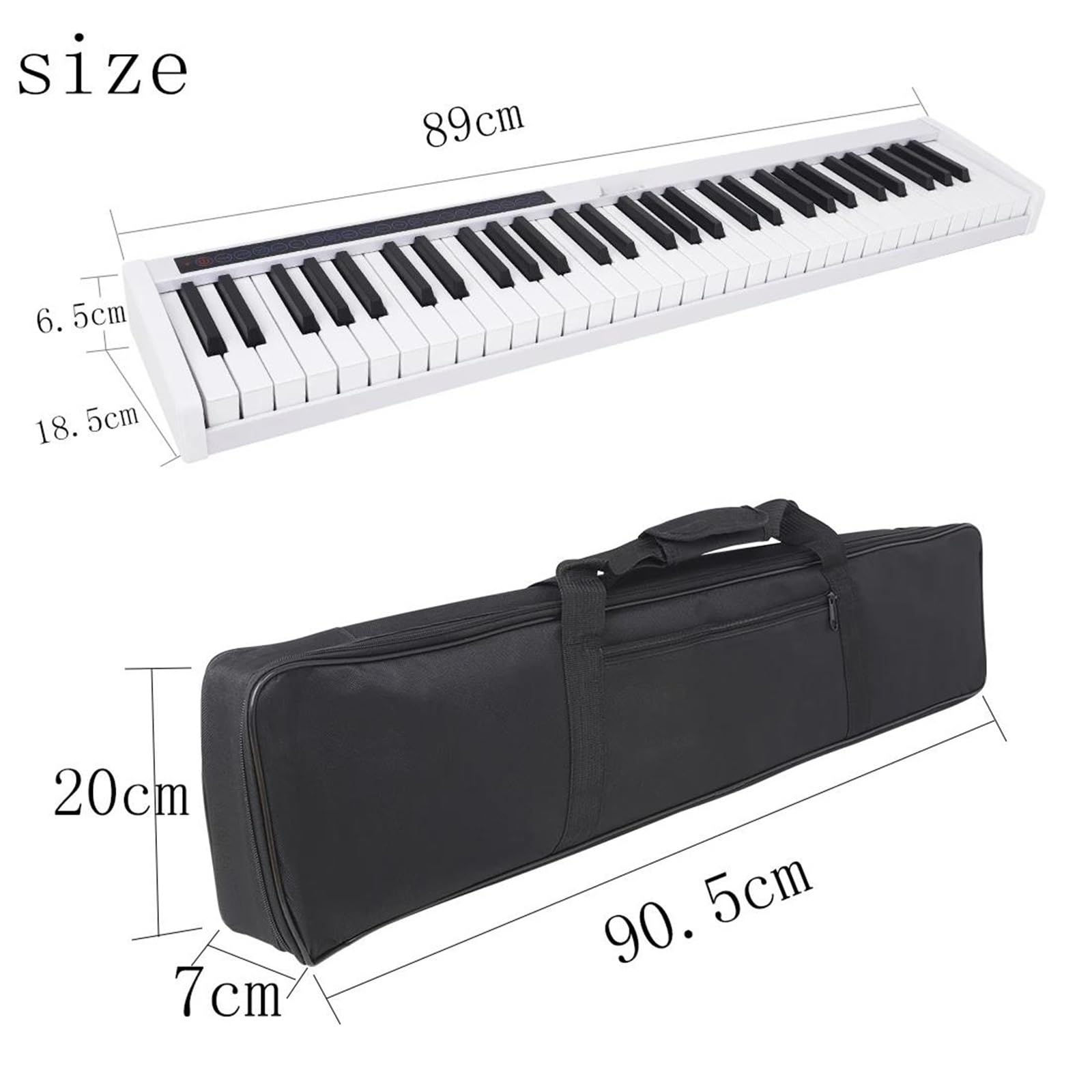 Tastiera Digitale Per Principianti Strumento Musicale Digitale 61 Tasti Bianco Nero Pianoforte Organo Tastiera Elettronica(White)