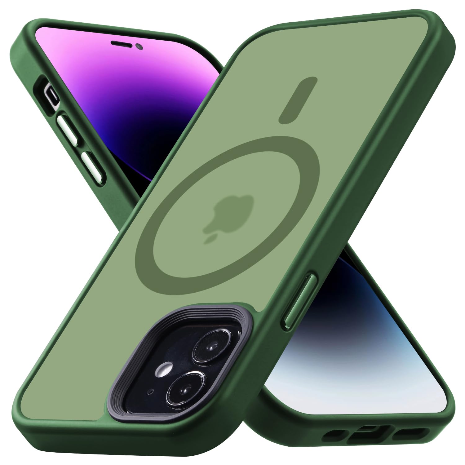 Yriklso Strong Magnetic Case for iPhone 12/12 Pro [Compatibilty with MagSafe] Protective Shockproof Cover Phone Case for iPhone 12/12Pro 6.1" Green